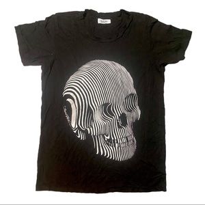 NWOT Lauren Moshi 3D Skull Short Sleeve Tee in Jet Black